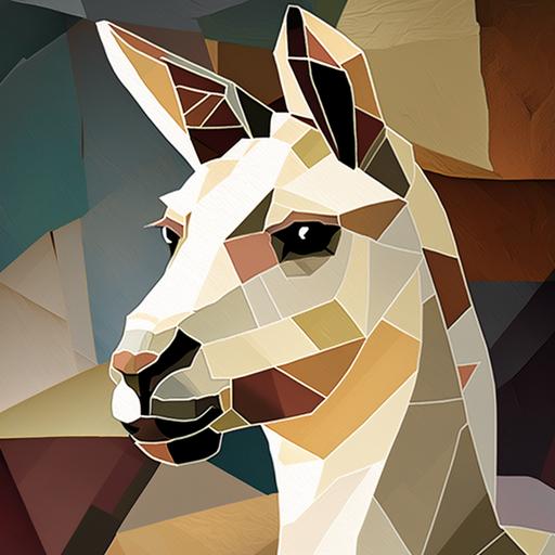 a llama painted by picasso in the cubist style
