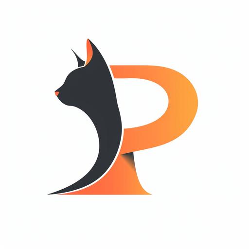 a logo with a shape of '' P '' letter for online pet store and animals , simple style, no texts , new design, without background