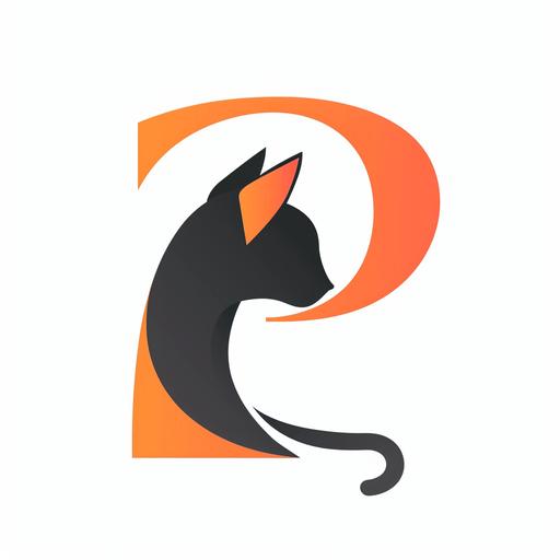 a logo with a shape of '' P '' letter for online pet store and animals , simple style, no texts , new design, without background