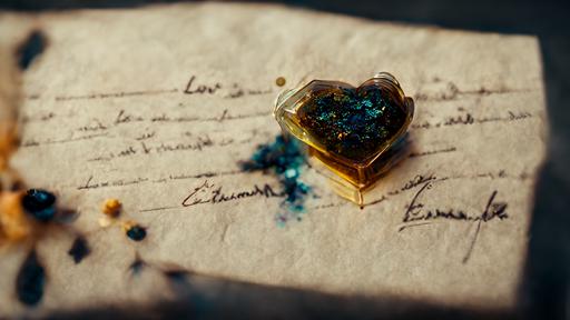a love letter to emma, paper, old ink, ultra realistic, ink pen, ink stain, inks glass, dof, wallpaper 4k, octane render --stylize 1200 --video --iw .2 --q 2 --ar 16:9
