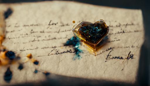 a love letter to emma, paper, old ink, ultra realistic, ink pen, ink stain, inks glass, dof, wallpaper 4k, octane render --stylize 1200 --video --iw .2 --q 2 --ar 16:9