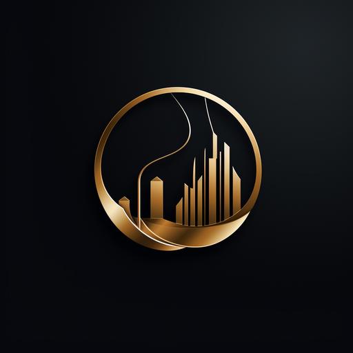 a luxury gold real estate company logo on black background