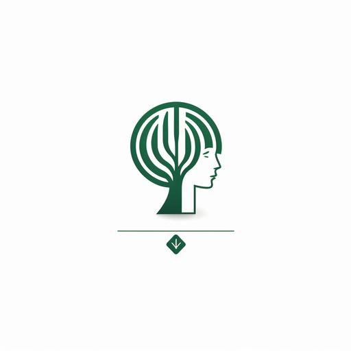 a minimalistic and timeless logo to a psychology clinic, simple shapes and lines, no text, white background, green color, based on the psychology logo (Y)