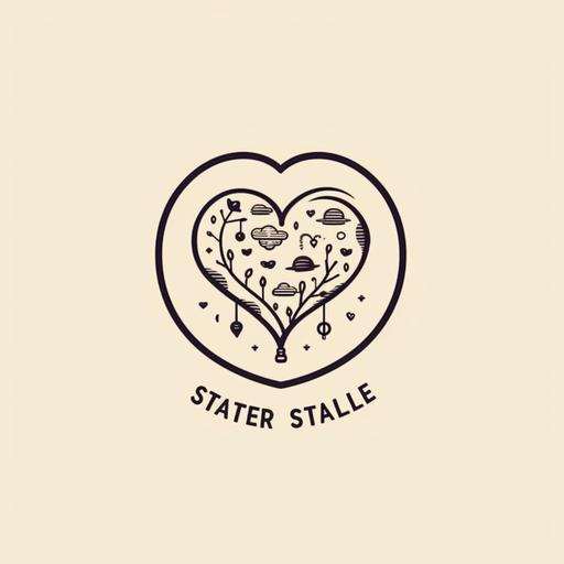 a minimalistic logo drawing with simple lines based on this quote: “It takes a big heart to help shape little minds.” --v 5.1 --s 750