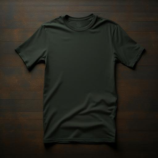 a mock-up of a dark military green t-shirt. UHD