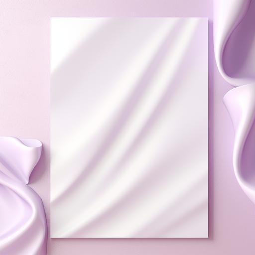 a mockup of A4 document silk in the background in light lilac color --no objects