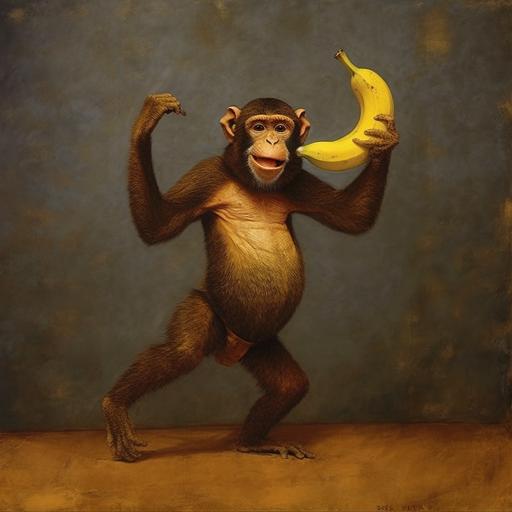 a monkey dancing with a banana --s 750 --v 5.1