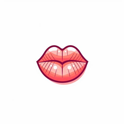 a pair of lips website logo, white background, cartoon