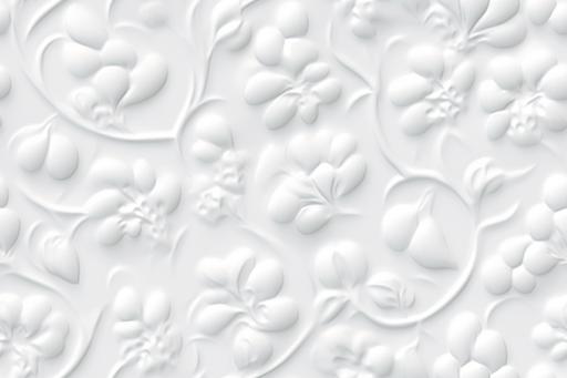a pattern made of white florals, white cheetah paw prints, with smooth wallpaper seamless texture, photorealistic, white background, subtle, luxurious --ar 3:2 --v 5.1 --tile