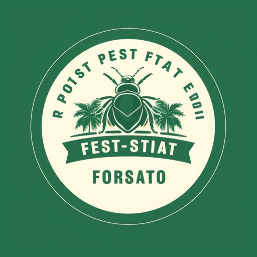 a pest control logo for a south west florida pest expert that focuses on eco-friendly services for residential neighborhoods