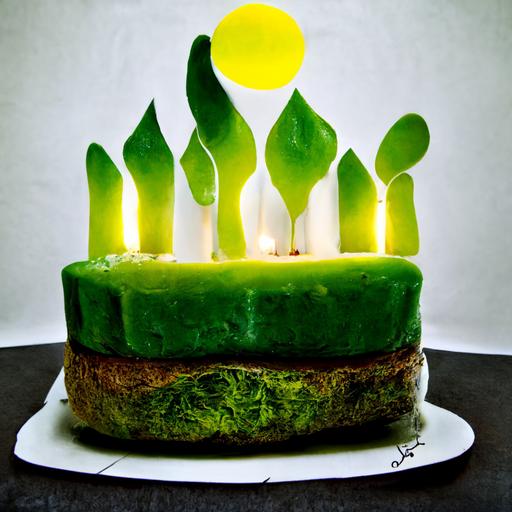 a photosynthetic cake, happy birth day, light, candle