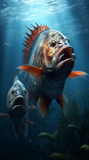 a picture of a piranhas, cinematic, hyper realistic, 8k, --ar 9:16