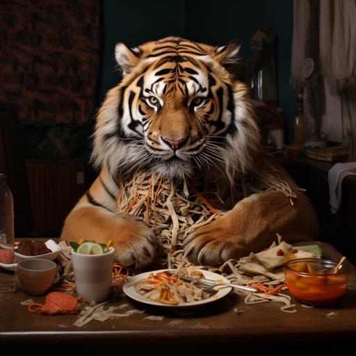 a picture showing a social media page called Tiger eats, with eighty thousand followers. Make it look realistic.