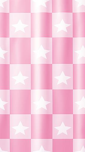 a pink and white checkered pattern with cute twinkling stars. --ar 9:16