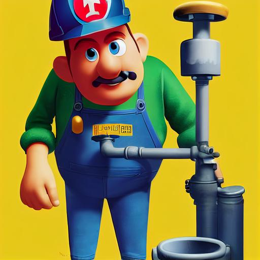 a plumber, man, kids cartoon, pixar --test
