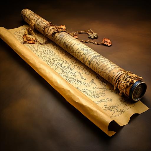 a poem on a scroll