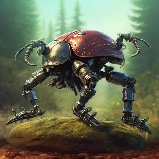 a realistic dung beetle with animated boots