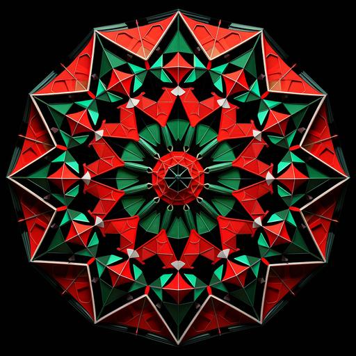 a red black and green kaleidoscopic spreadsheets