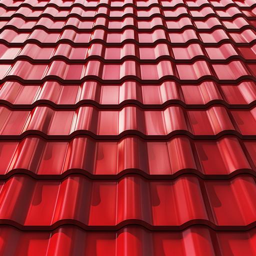 a red metal tile roof, upper perspective, no background, facebook cover size