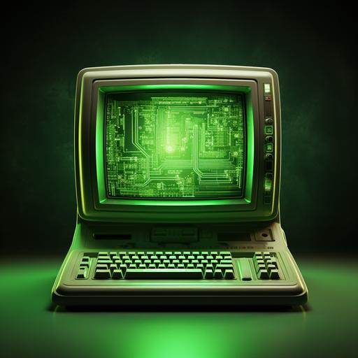 a retro green computer terminal neon green graphics retro scifi