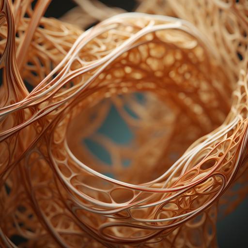 a rogue scientist animates strips of rattan into a new form of biotech muscle tissue --v 5.2