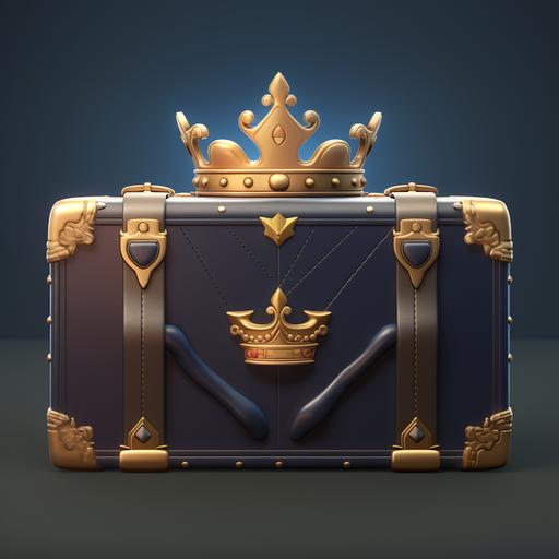 a royal princess themed logo, animated, crown on top of a briefcase