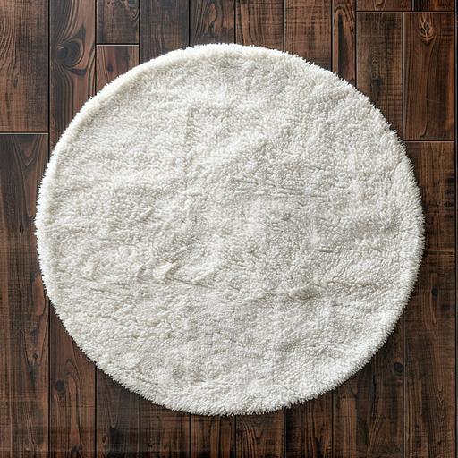 a rug ultra realistic photo off white plain wool carpet photo taken from above on dark brown wooden floors