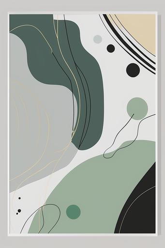 a sage grey abstract art, a minimalist painting, mid century kid, boho, 8k, illustrator vector design --v 4 --ar 2:3