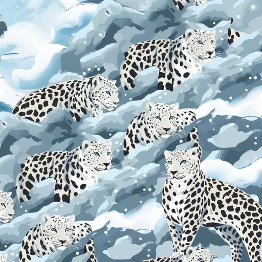 a seamless snow leopard print pattern
