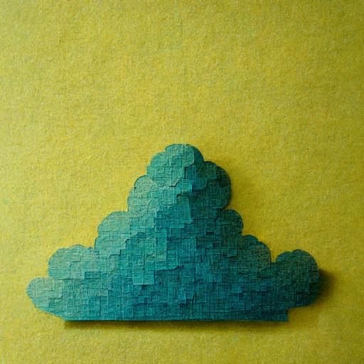 a shape of cloud made with numerous post-its on the board
