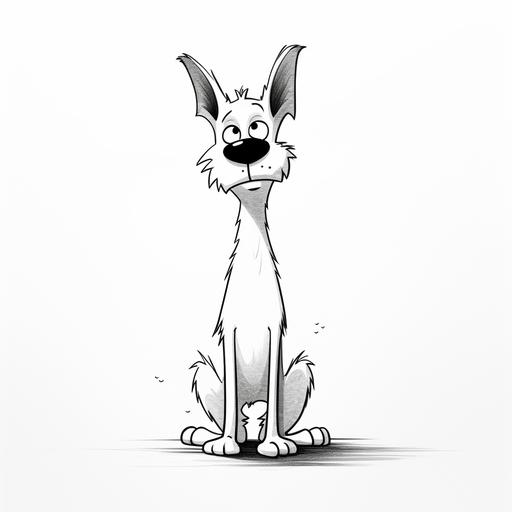 a simple line drawing of a cute Husky dog standing on hind legs in the style off Charles M Schultz, minimalist, white background , Alex Pardee art style --v 5.2
