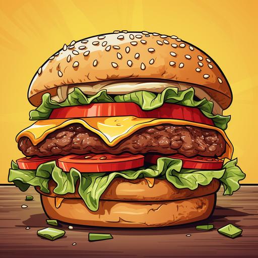 a sixty patty cheeseburger, linkedin post, cartoon style, business style, national cheeseburger day