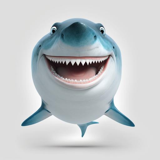 a smiley shark illustration white background