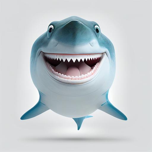 a smiley shark illustration white background
