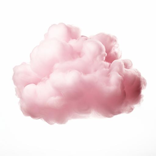 a soft, floffy, pink, plain cloud on a white background