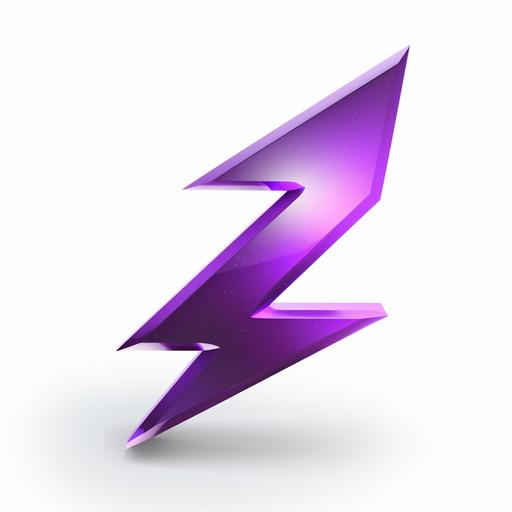 a symbol of a purple positive trend arrow like a thunder --v 5.0 --s 750
