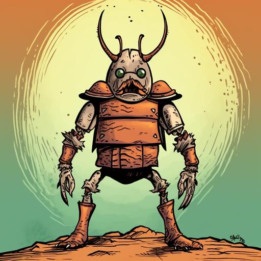 a tall and mean-looking Roach, cartoon Dark age comic book style --v 5