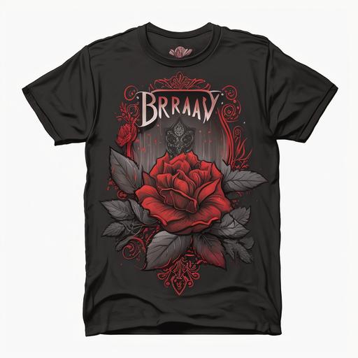 a tee shirt brand called Dreamy Boys. Black and red with a rose emblem on the chest