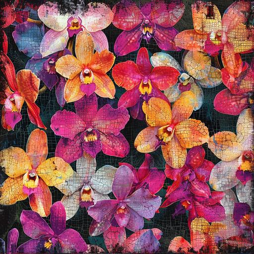 a textured carpet design of dendrobium flowers --s 250 --v 6.0