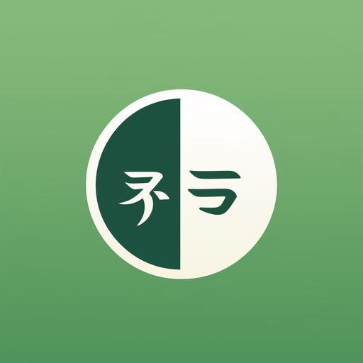 a translation logo featuring a minimalist, the Chinese character 