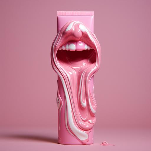 a tube of pink tooth paint