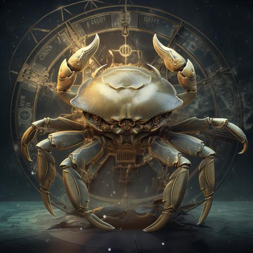 a unbreakeable crab horoscope youtube logo, hyperrealistc, animated, super detailed --v 5.0