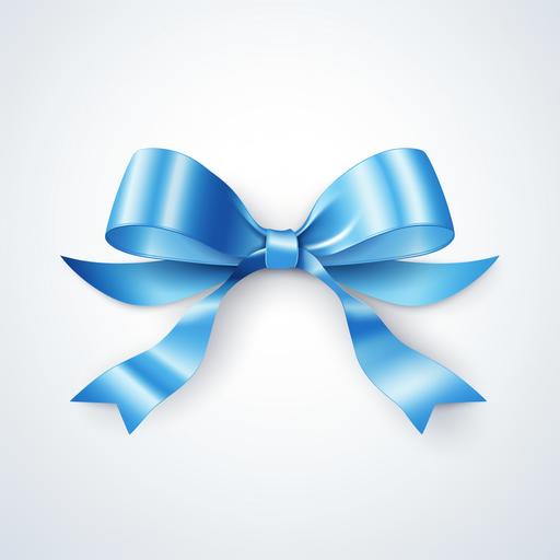 a vector illustration of a blue gift ribbon loop on white ground
