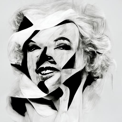 abstract Marilyn Monroe, black and white