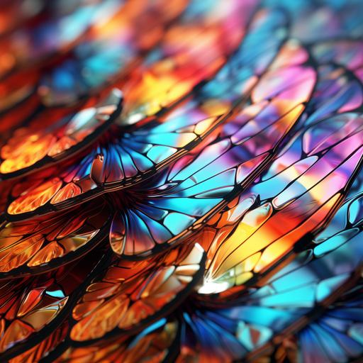 abstract butterfly wing, colorful, cinema 4D, translucent, close up