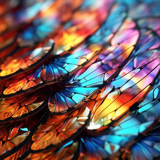 abstract butterfly wing, colorful, cinema 4D, translucent, close up