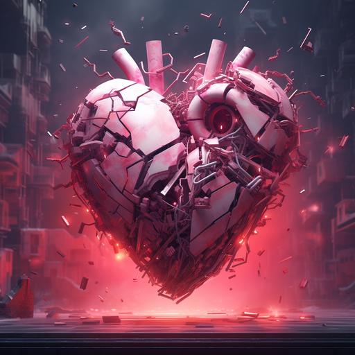 abstract, fixing heart, pink colours, animated