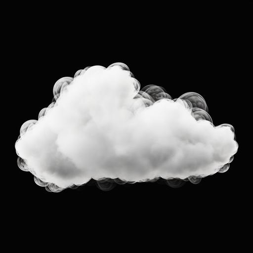 abstract generate speech bubble made of white clouds on black background