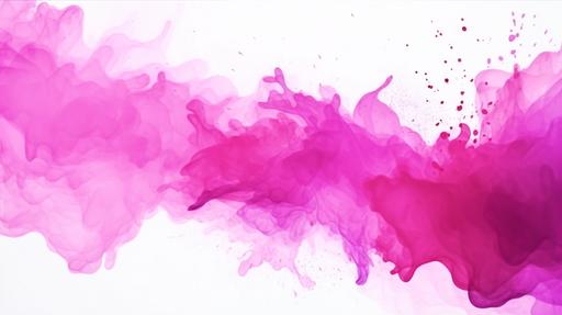 abstract magenta and pink watercolor stain splash background, 4k, --ar 16:9