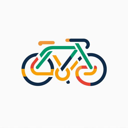 abstract symmetrical representation of sticker of a bike store logo, vector, logo design, flat, line draw, simple, icon, minimalist, white background --v 6.0